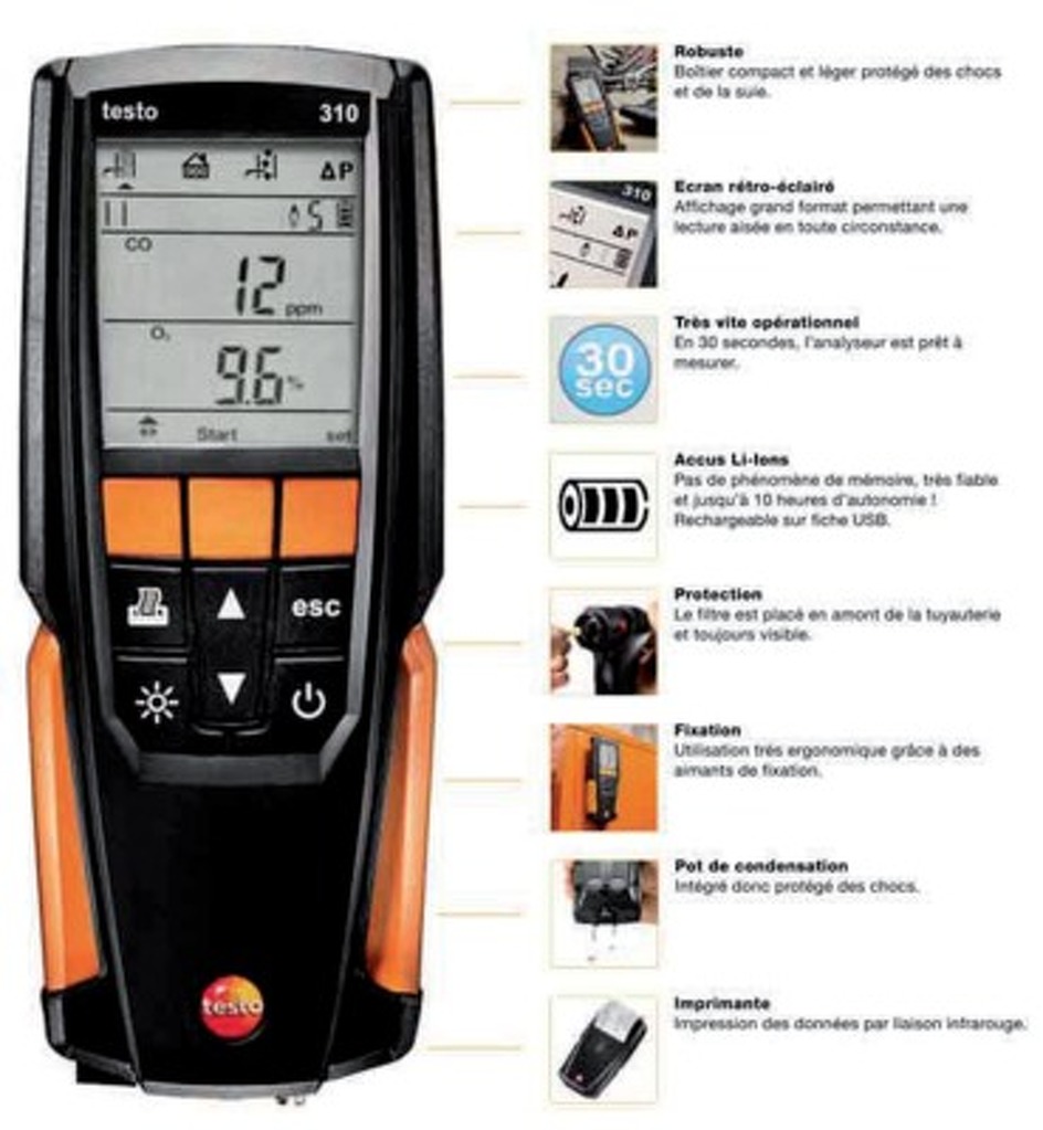 Analyseur Combustion Testo 310 Fioul Gaz Testo