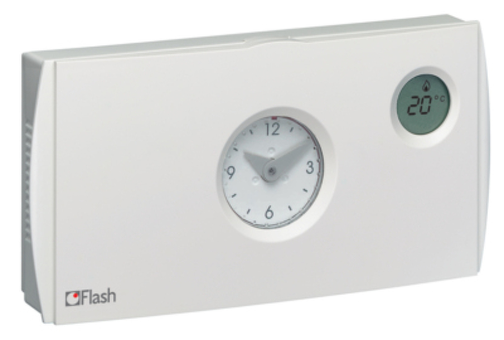Thermostat d'ambiance - Horloge analogique flash journalière - 230V